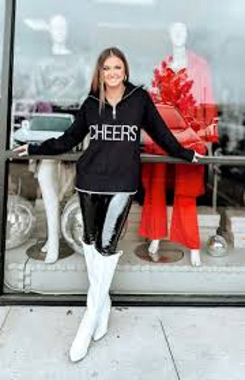 Elan Cheers Sweater Quarter Zip Womens Size XL Black Gray Silver
